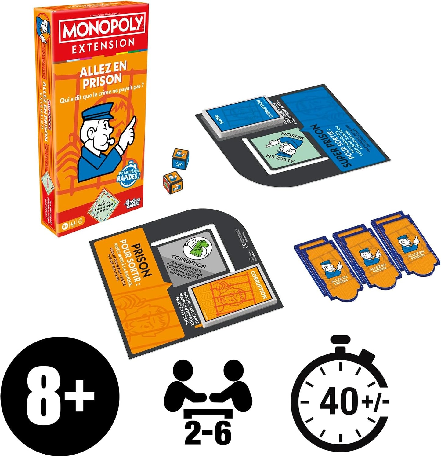 Monopoly, uitbreiding Ga naar de gevangenis (klassiek monopoly-spel vereist om te spelen) - Franse versie