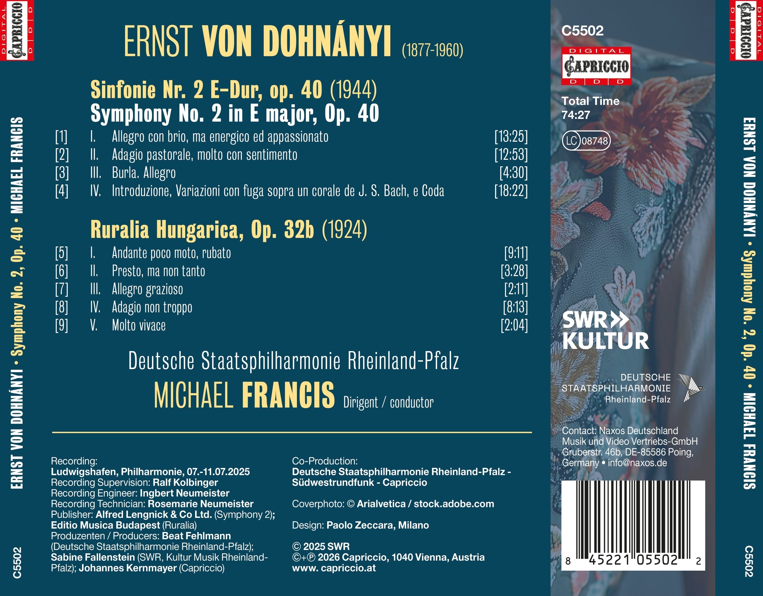 Ernst Von Dohnányi: Symphony No. 2/Ruralia Hungarica