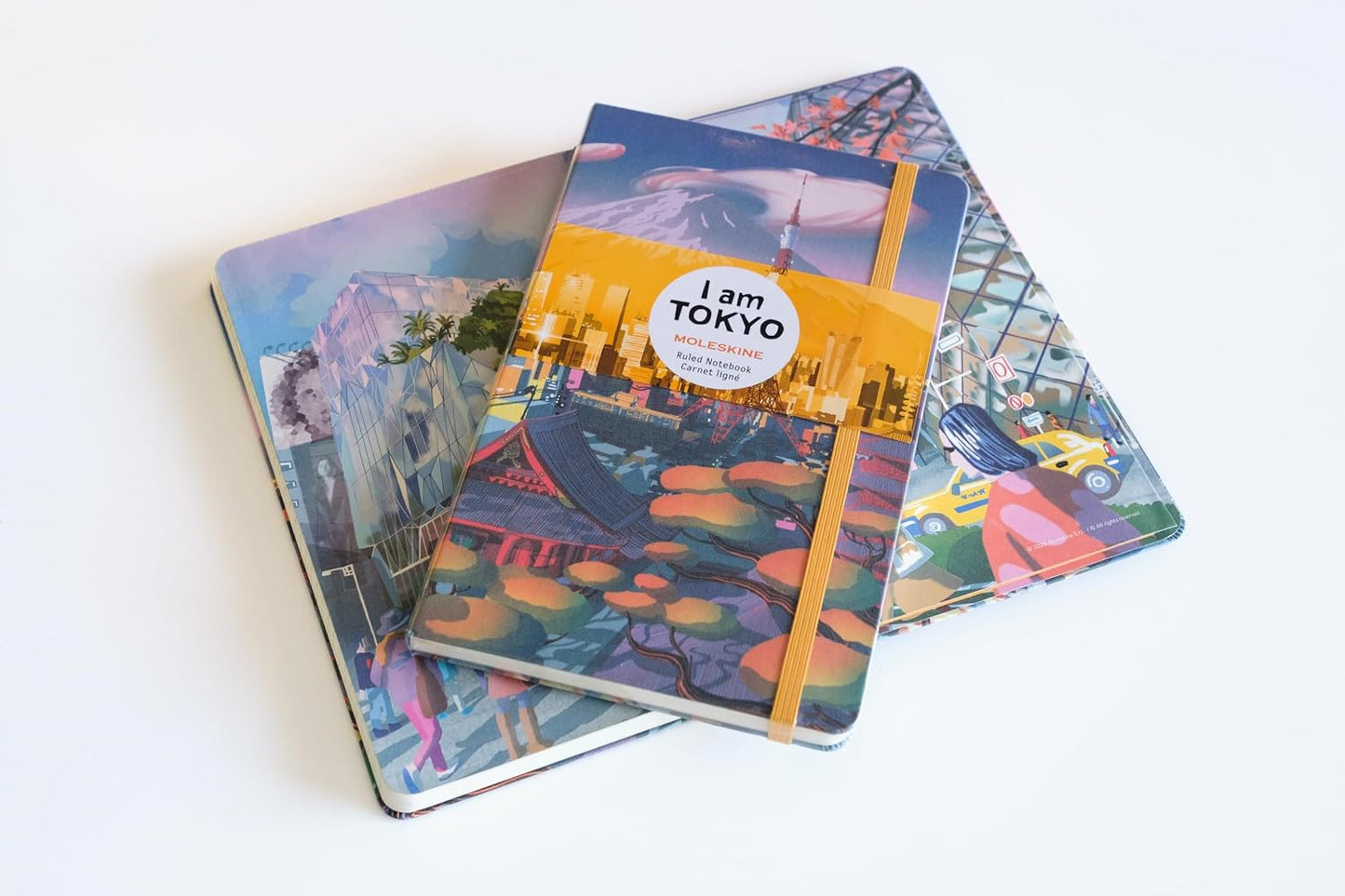 Moleskine I Am Tokyo Ruled Notebook, Hard Canvas Cover and Elastic Closure, Large 13 x 21 cm, Tokyo Theme