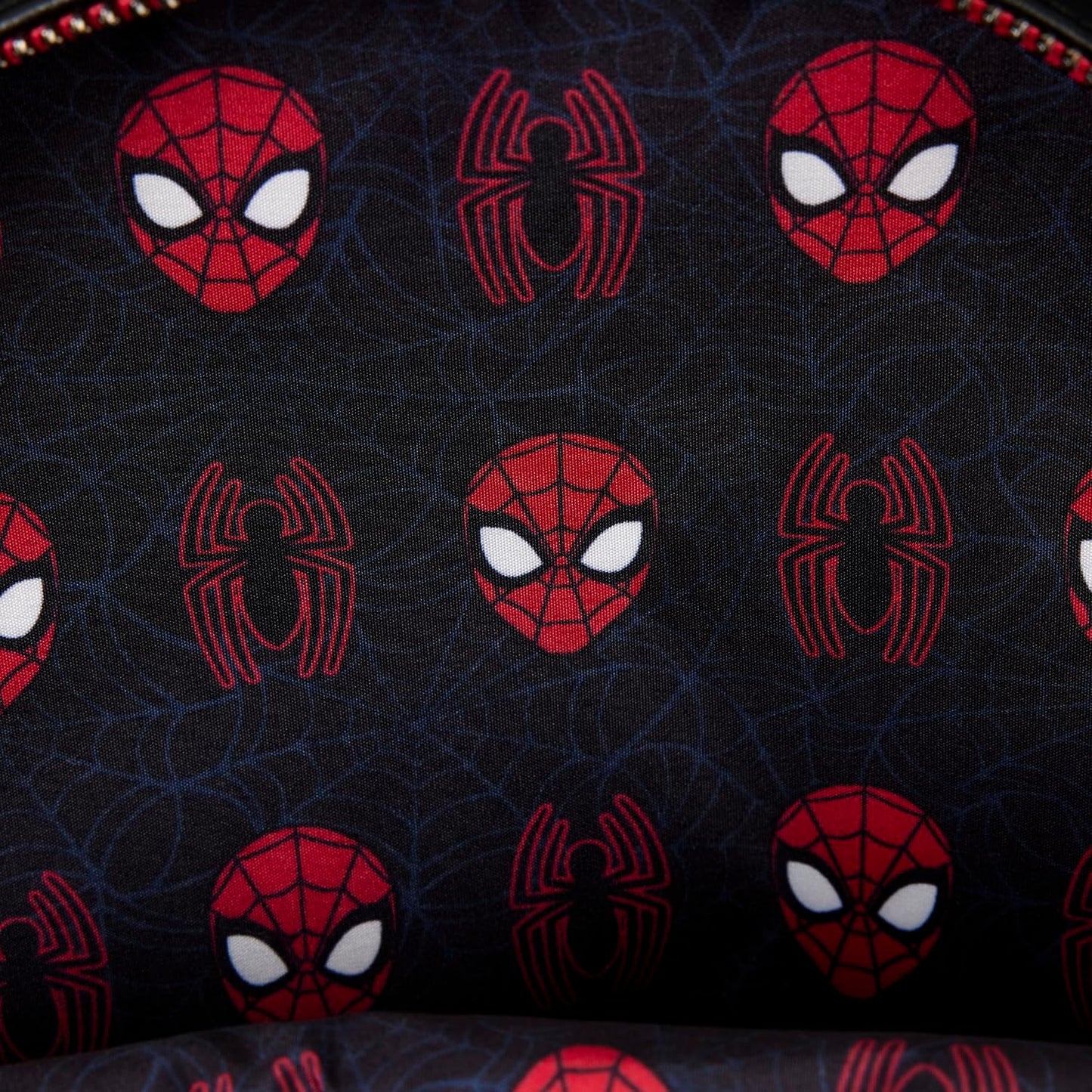 Loungefly Marvel: Spider-Man - Web - Mini zaino ricamato 3D con ciondolo a cerniera - Borse da collezione