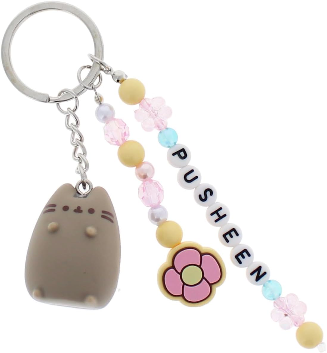 Blueprint Collections Portachiavi Pusheen | Simpatico portachiavi con perline Kawaii con ciondolo Pusheen | Divertente portachiavi per borsa kawaii | Regali e accessori Pusheen