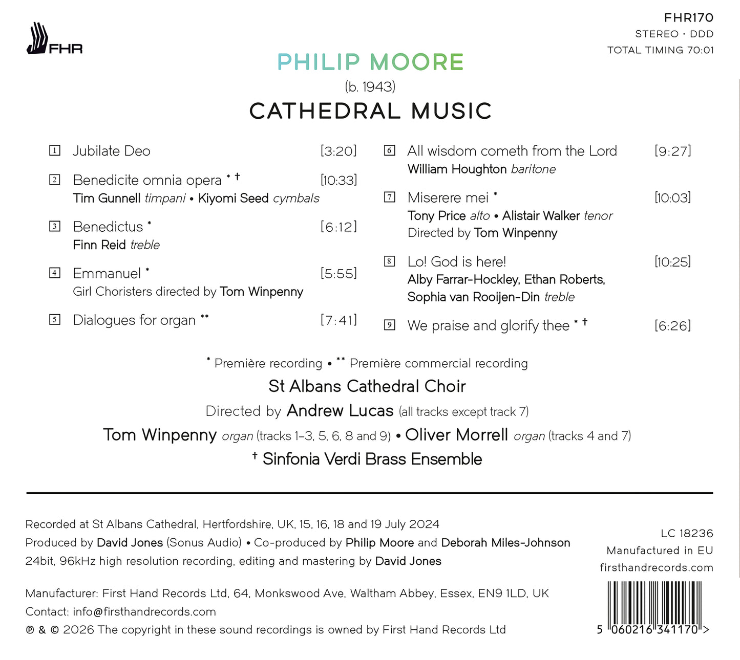 Philip Moore: Cathedral Music