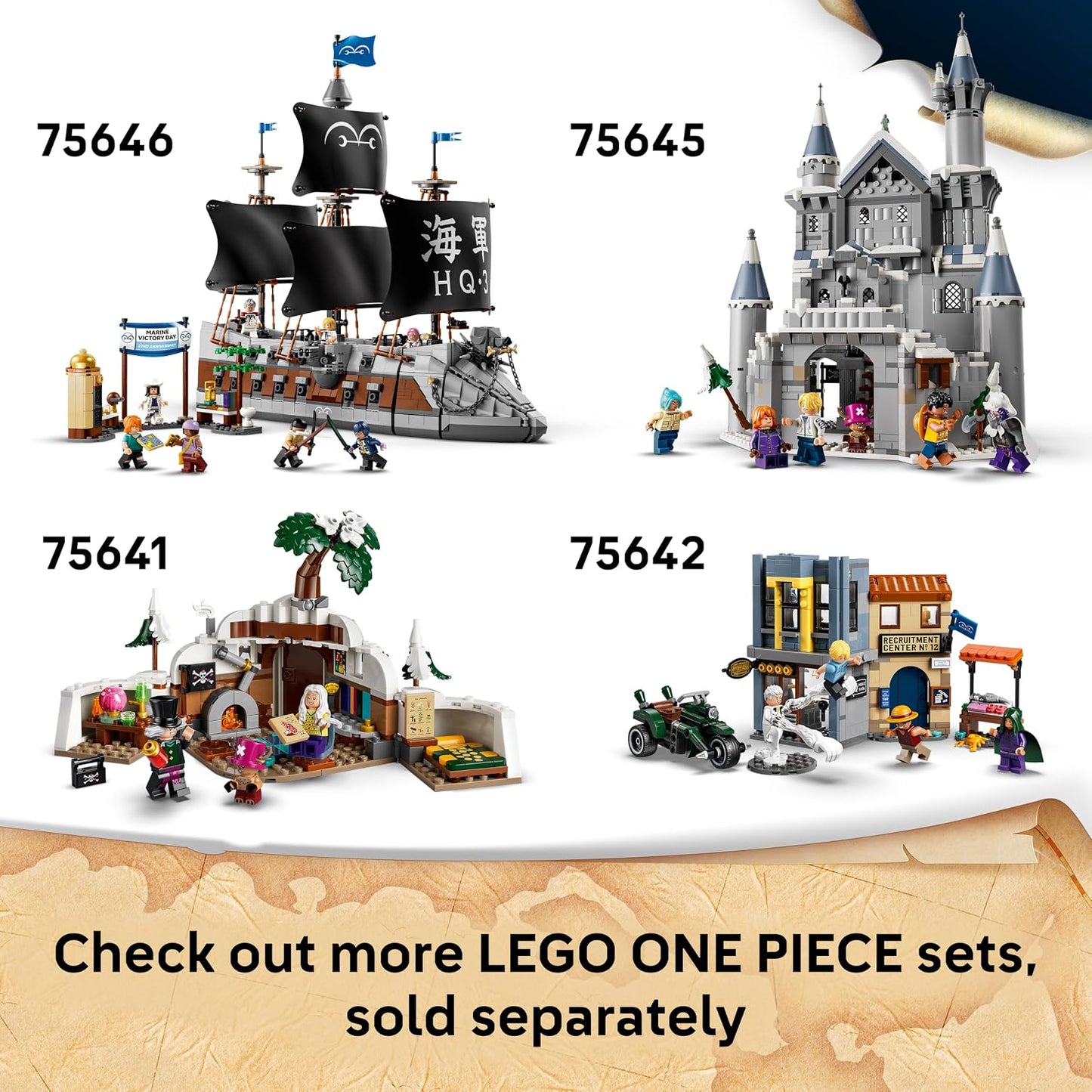LEGO ONE PIECE Dorry vs. Brogy – Reuzen van Kleine Gaarde – Interactief Speelgoed voor Kinderen met 2 Actiefiguren en 5 Minifiguren – Cadeau voor Jongens en Meisjes vanaf 9 Jaar en Fans – 75644