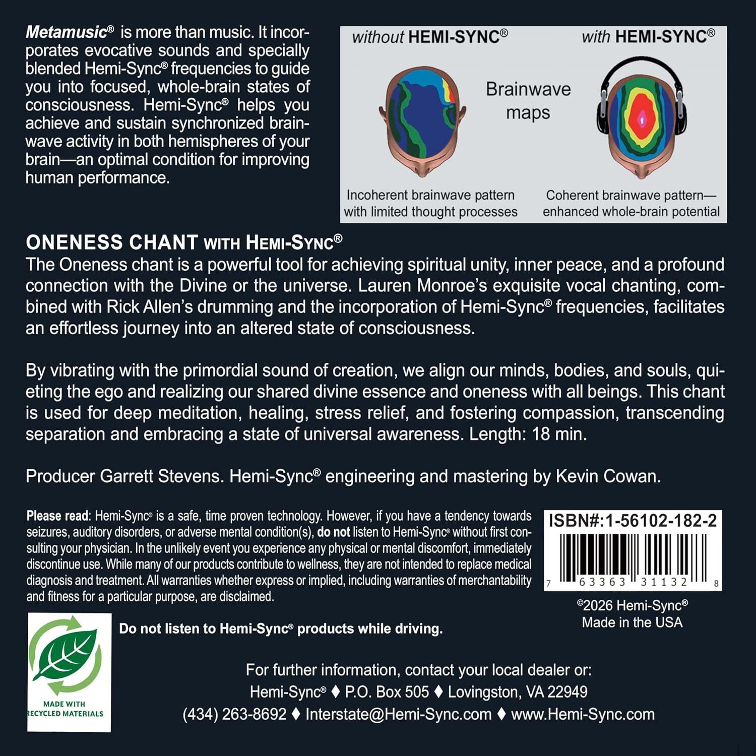 Oneness chant with hemi-sync