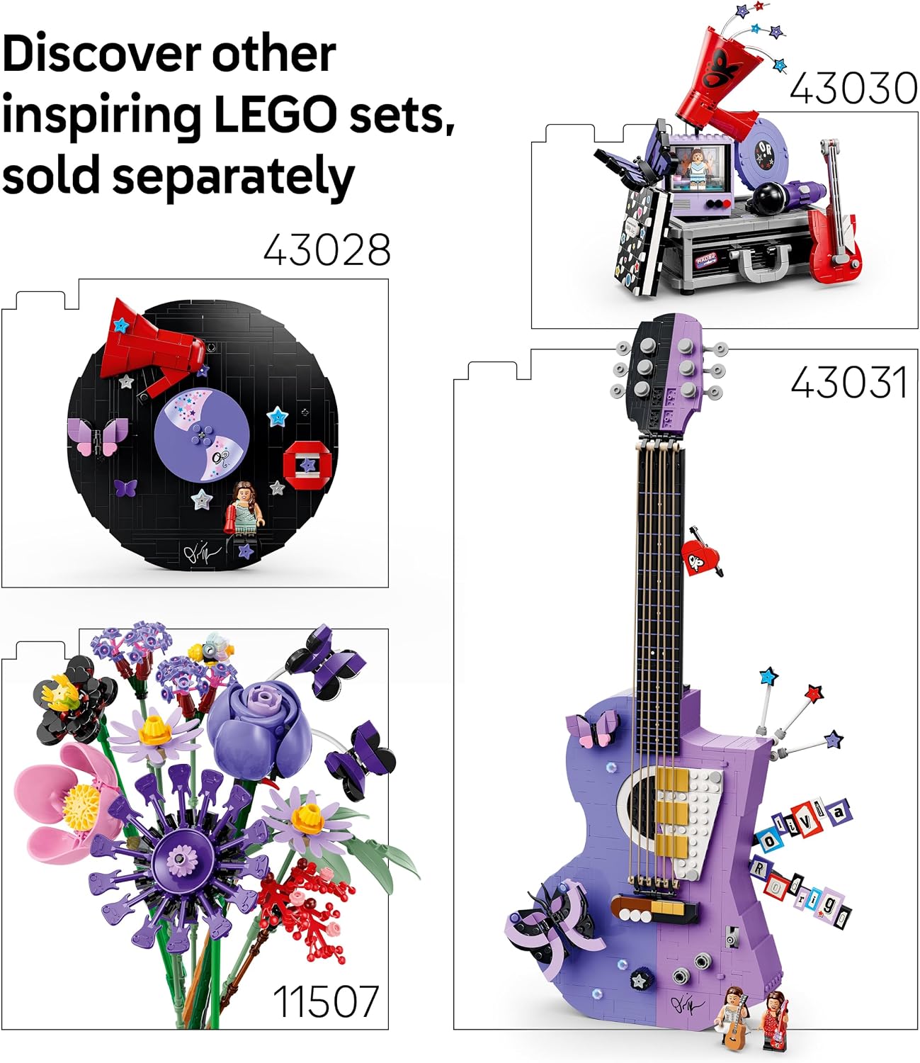 LEGO Editions Olivia Rodrigo's Concert Moon - Record Player Model Kit w/Vinyl & Minifigure - Kids' Room Decor - Music Gift for 14+ Year Old Teenage Girls, Boys & Fans - 43029