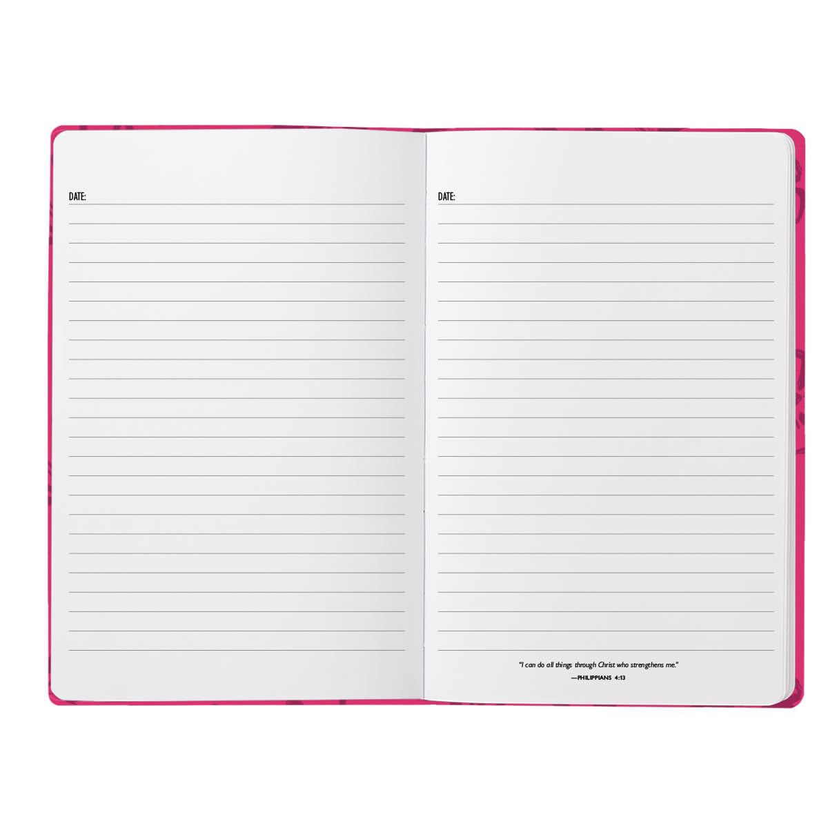 Kerusso - Loved Chosen Redeemed by Jesus - 8.4 x 5.5 Inch Soft Touch Faux Leather - Composition Journal Notebook, Fuchsia Pink