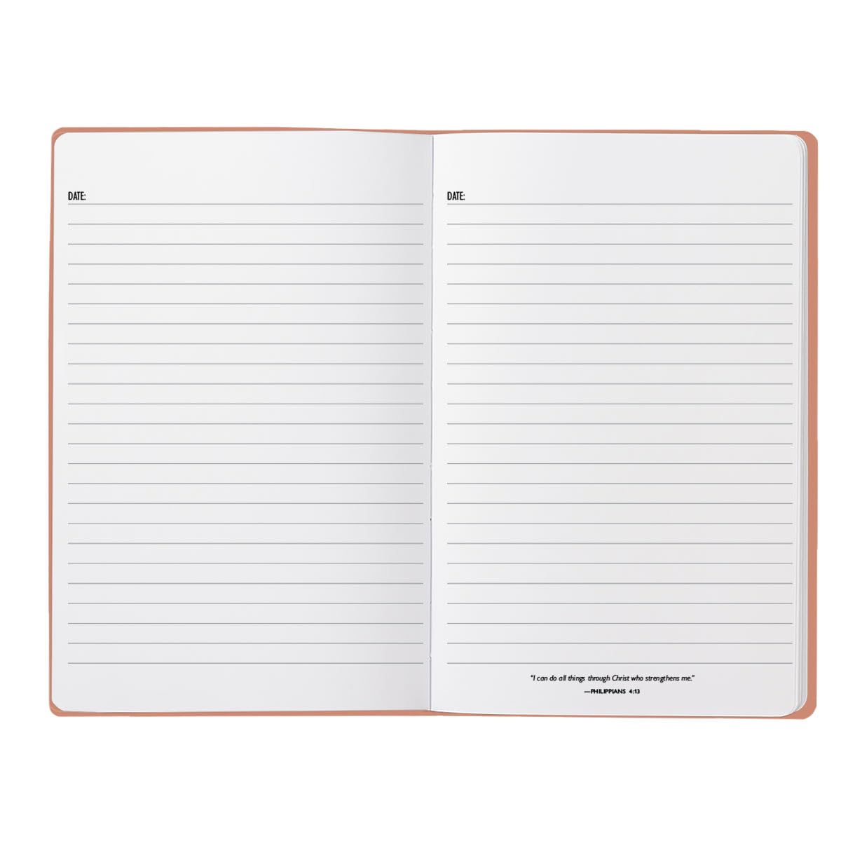 Kerusso - Faith Hope Love - 1 Cor. 13:13-8.4 x 5.5 Inch Soft Touch Faux Leather - Composition Journal Notebook, Peach