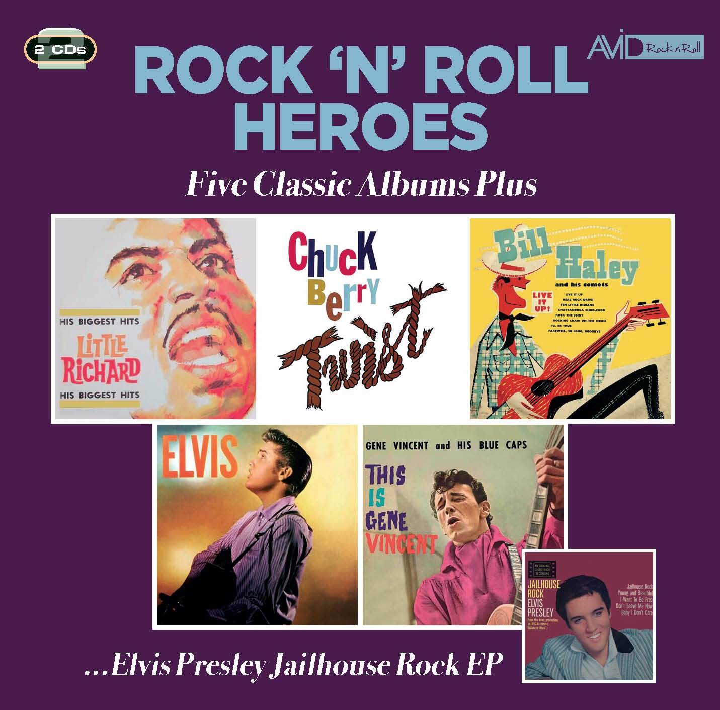 Rock 'N' Roll Heroes - Five Classic Albums Plus: His Biggest Hits/Twist/Live It Up/Elvis/This Is Gene Vincent