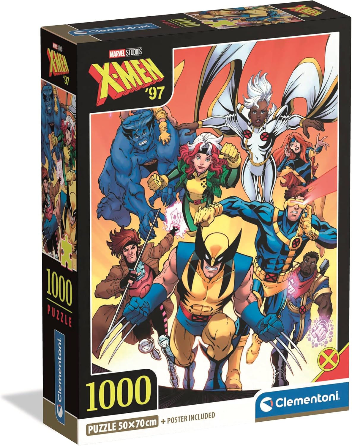 Clementoni Puzzle Marvel Xmen 1000 Stücke, Compact Box - Puzzle für Erwachsene 14-99 Jahre, Geschenk für Mann und Frau, Made in Italy, 37066