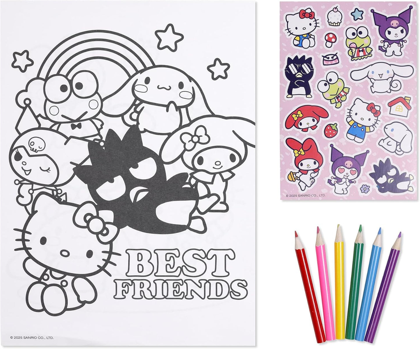 COLOURING SET WITH STICKERS HELLO KITTY AND FRIENDS