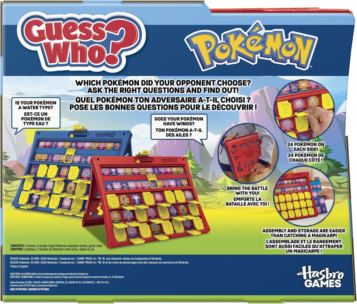 Guess Who? Pokémon Edition Game | 48 Pokémon | Fun Kids Board Games for Families | 2 Players | 15 Mins. | Travel Friendly | Ages 6+