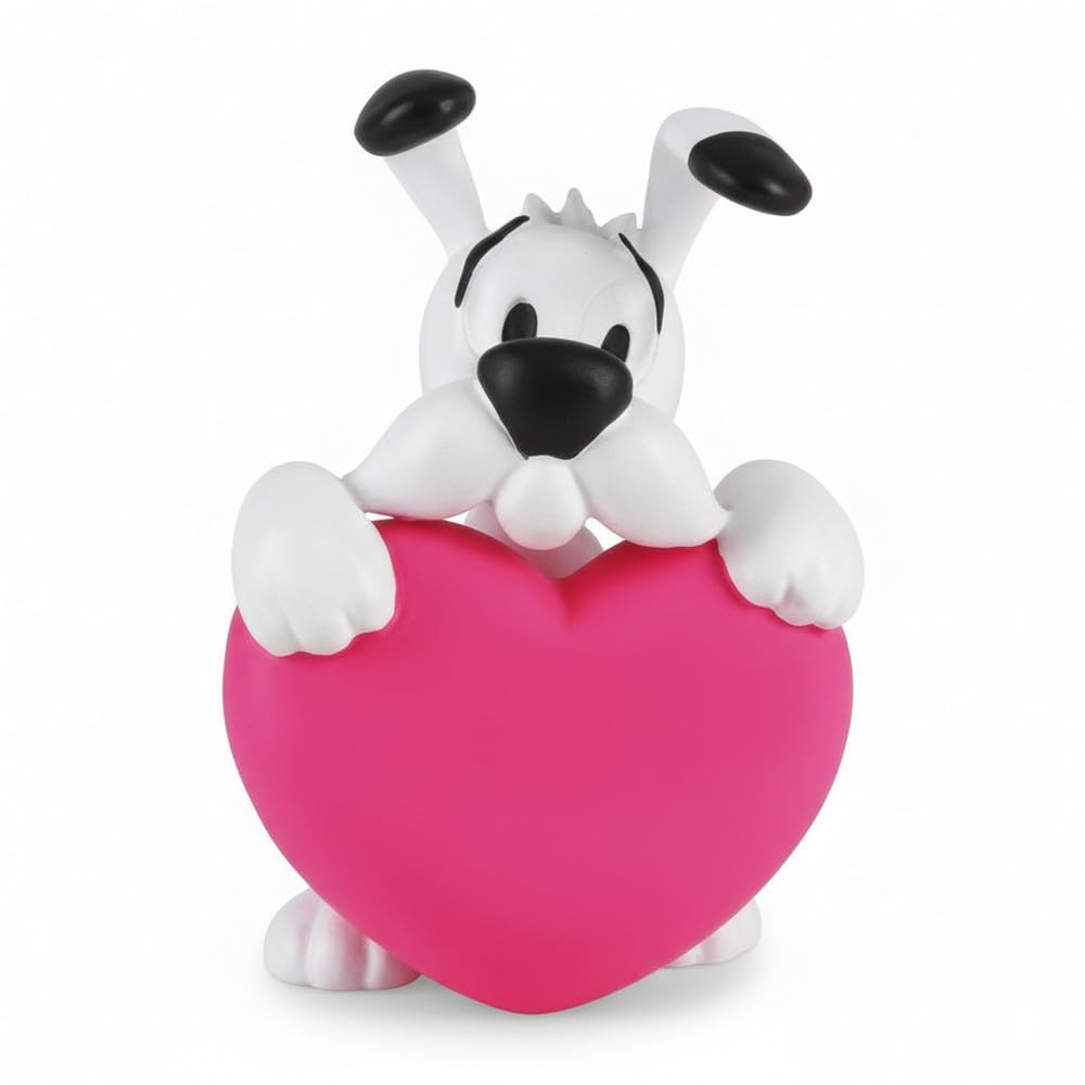 Plastoy Astérix Figur Idéfix rosafarbenes Herz - PVC - 6 cm