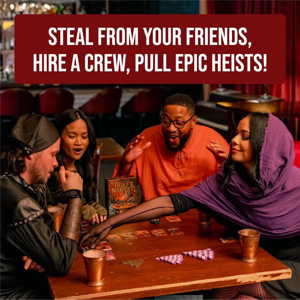 Thief's Market | Easy to Learn and Quick to Play | Strategic Dice-Drafting Board Game (Deluxe Edition