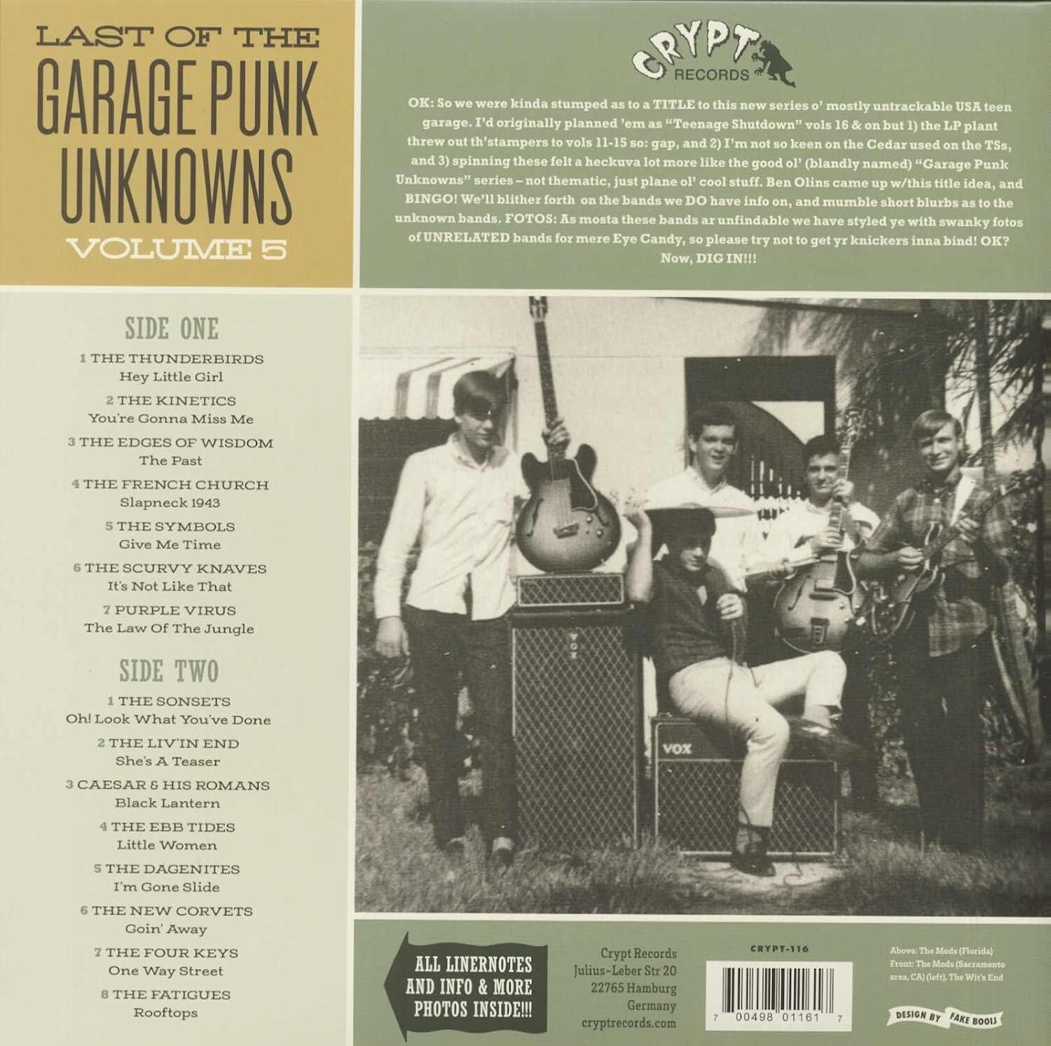 Last of the Garage Punk Unknowns (Vol. 5): American Teenage Garage Hoot! 1965-1967 (Plus a Puerto Rican T...