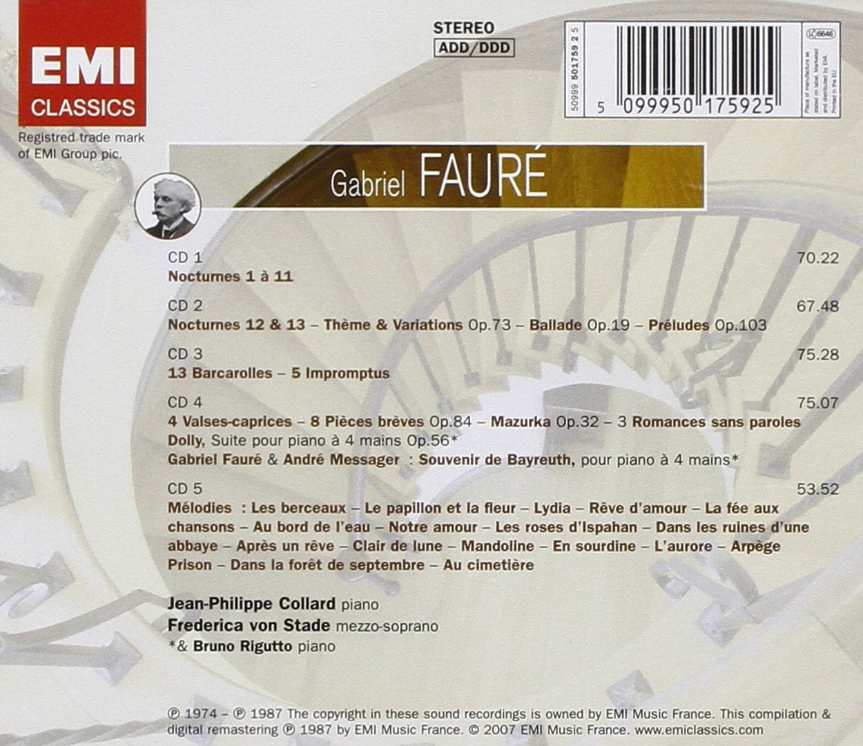 Fauré : Oeuvres pour piano - Mélodies (Coffret