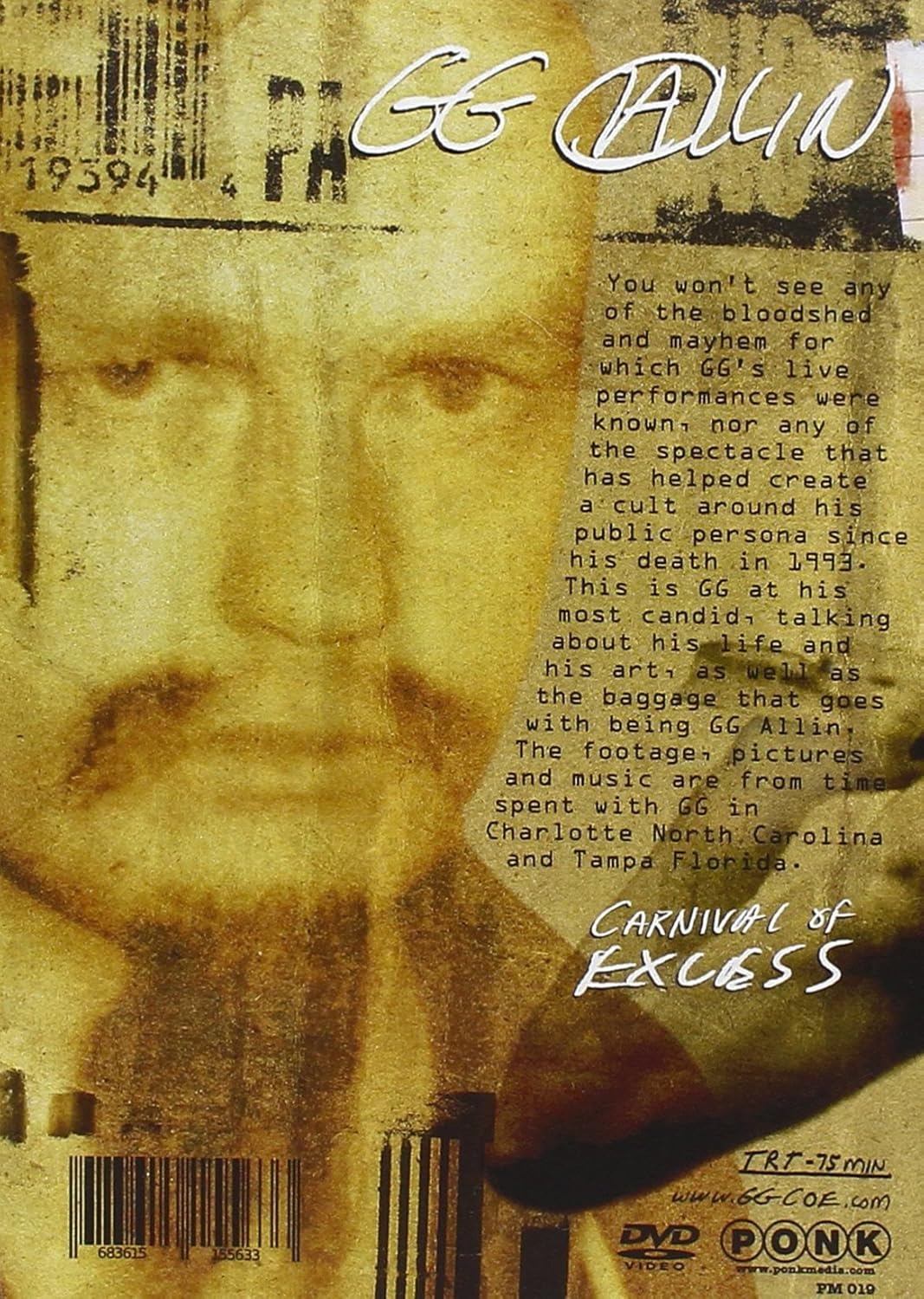 Gg Allin -Carnival Of Excess