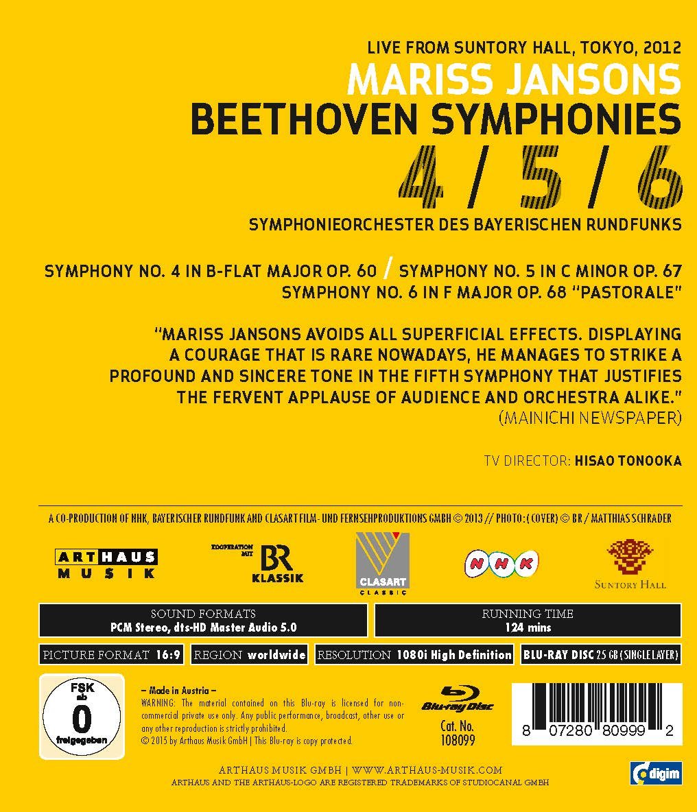 Beethoven:Symphonies 4,5 & 6
