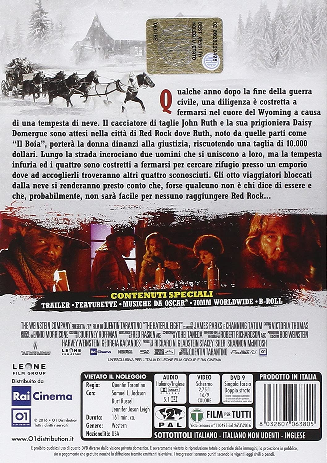 the hateful eight DVD Italian Import