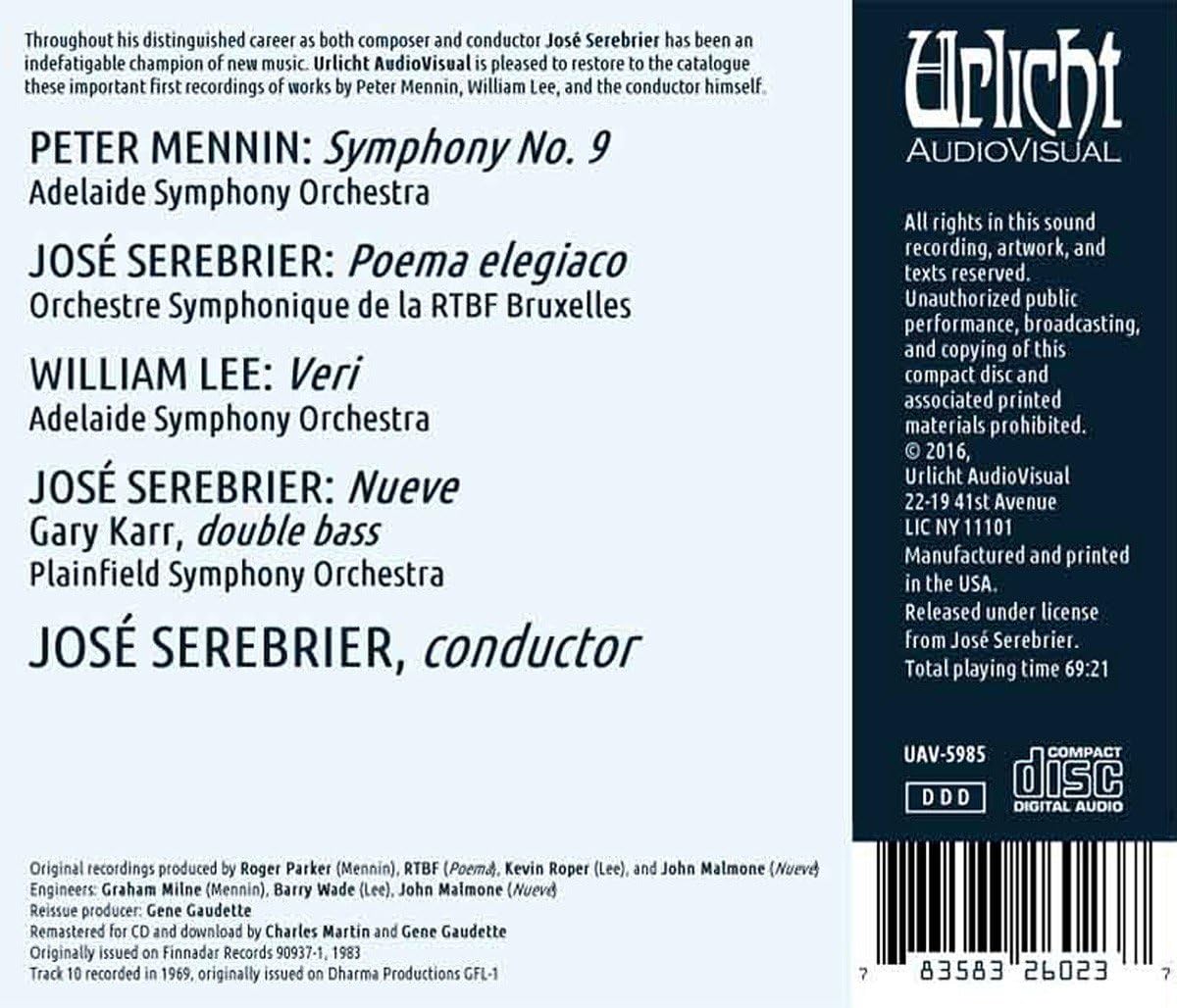 Jose Serebrier Conducts Mennin - Lee - Serebrier
