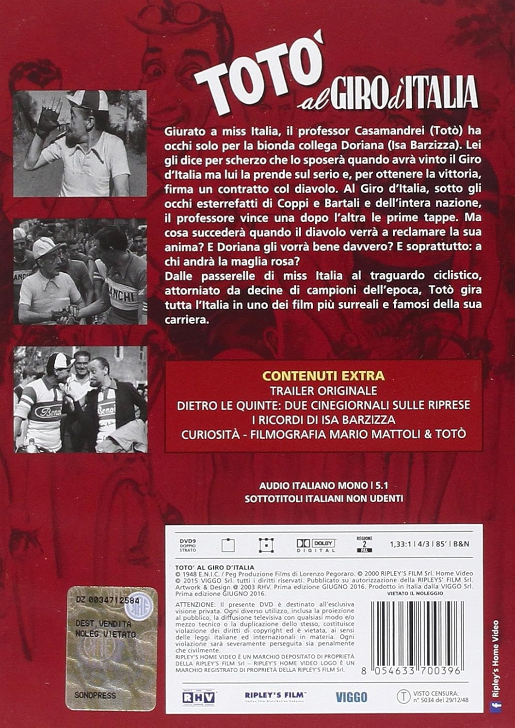 toto' al giro d'italia DVD Italian Import