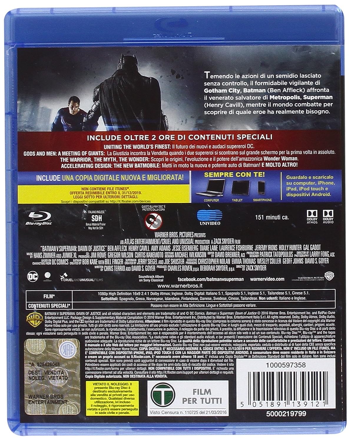 Batman V Superman Language: Italian