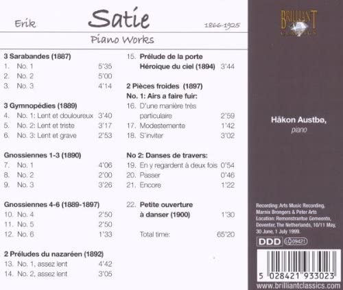 Satie - Gymnopedies, Gnossiennes, Sarabandes