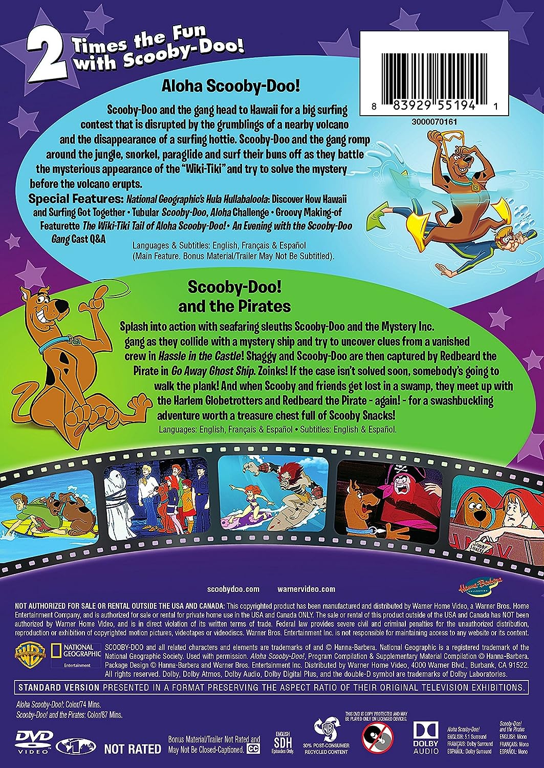 Scooby-Doo: Aloha Scooby-Doo! / Scooby-Doo & the Pirates (DBFE) (DVD