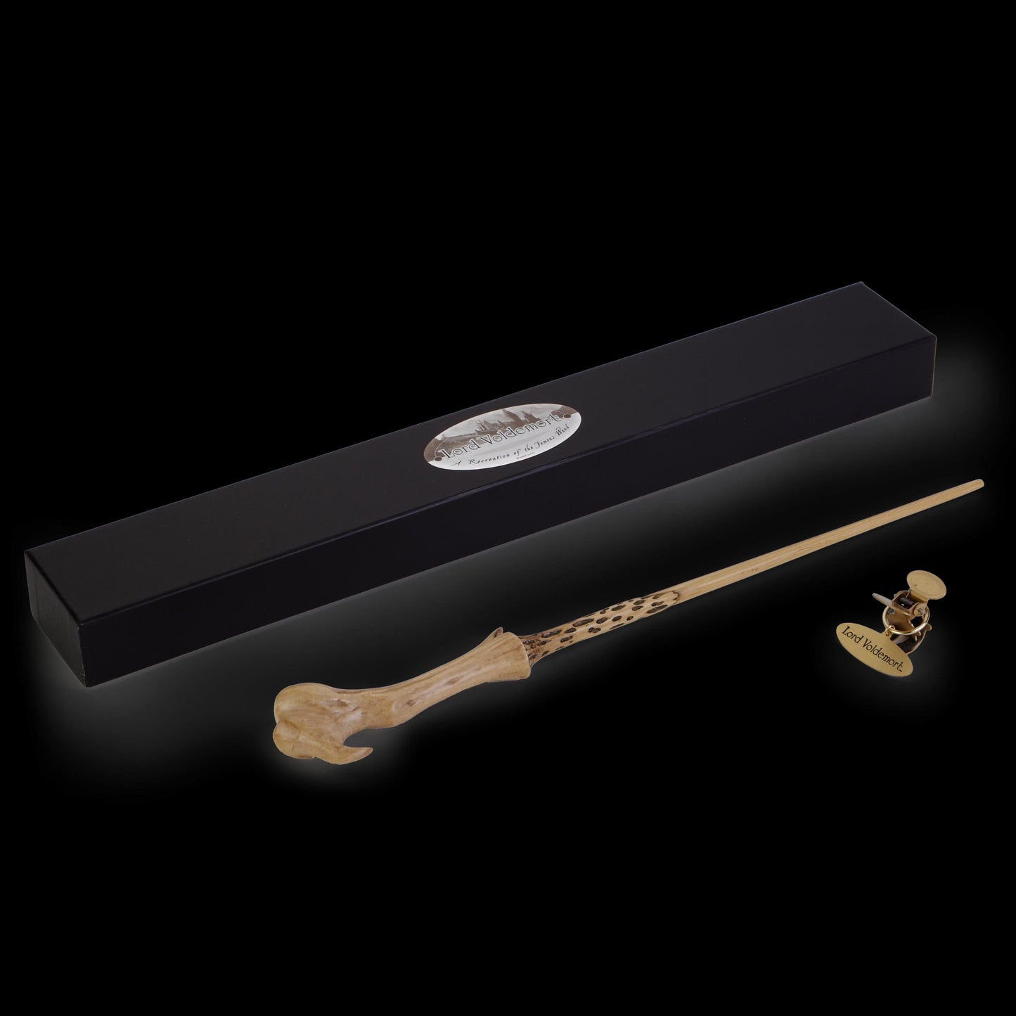 The Noble Collection - Lord Voldemort Character Wand - 14.7in (37.5cm) Harry Potter Wand With Metal Name Tag - Harry Potter Film Set Movie Props Wands