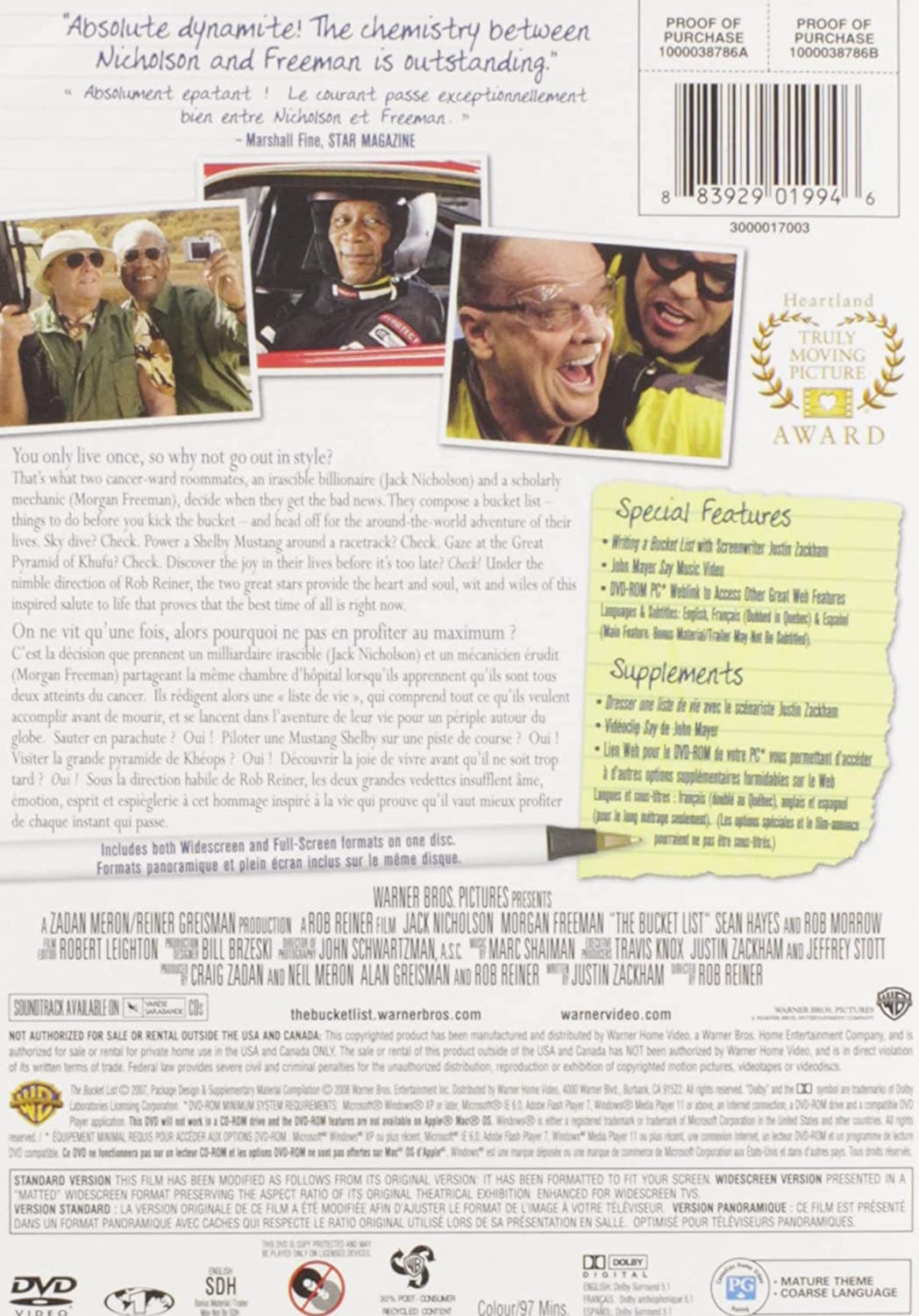 The Bucket List (Widescreen & Full Screen)