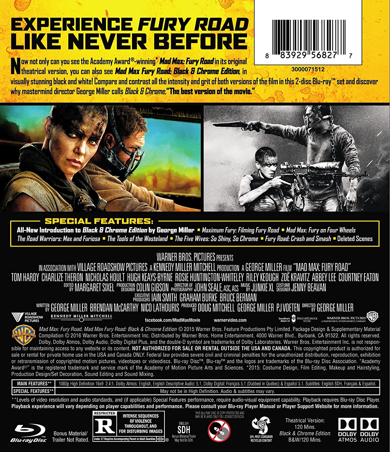 Mad Max: Fury Road /Fury Road Black & Chrome (BD Double Feature