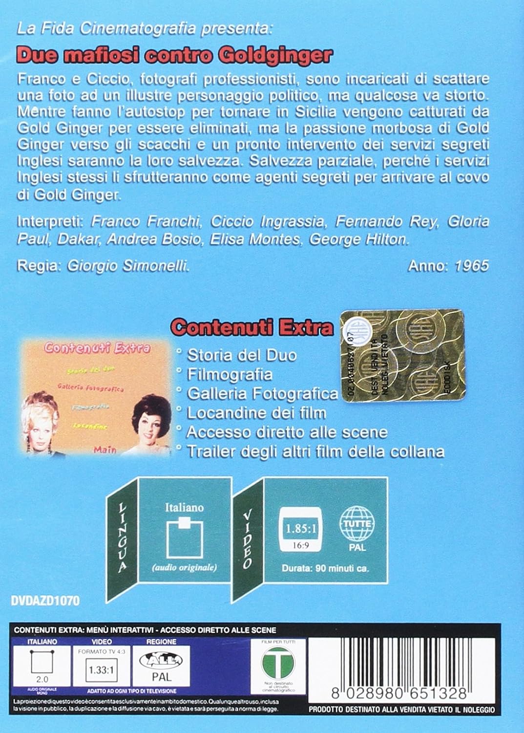 franco e ciccio - 2 mafiosi contro goldginger DVD Italian Import