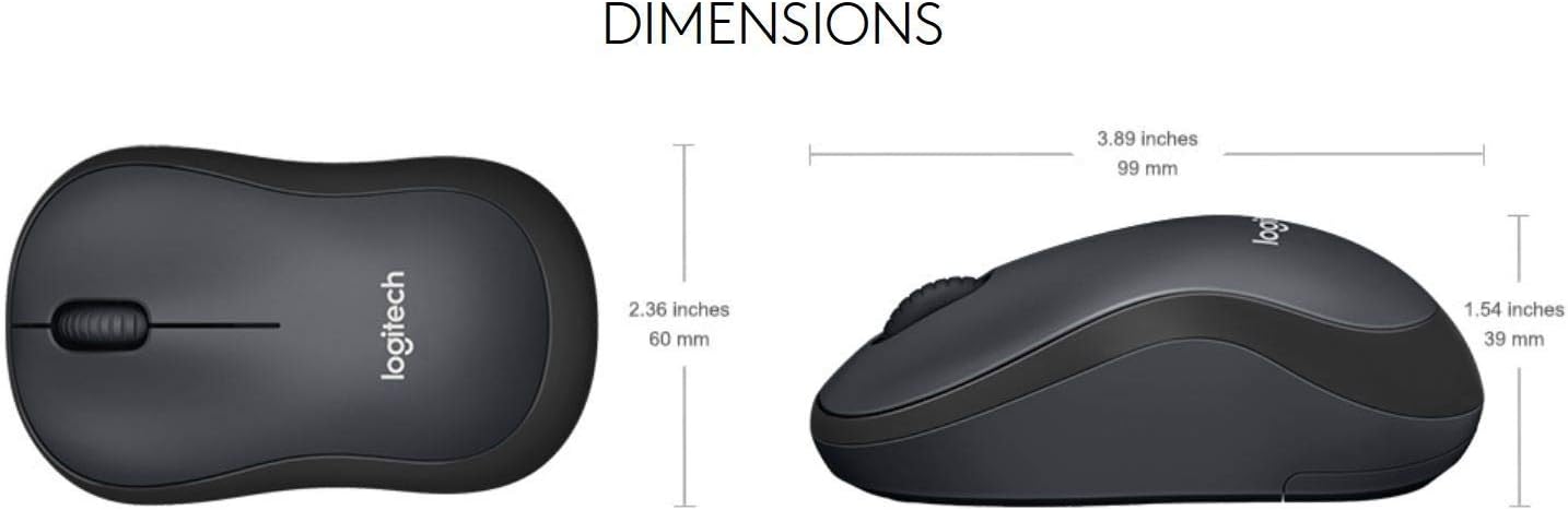 Logitech M220 SILENT Wireless Mouse, 2.4 GHz with USB Receiver, 1000 DPI Optical Tracking, 18-Month Battery, Ambidextrous, Compatible with PC, Mac, Laptop