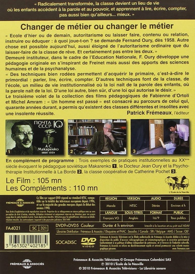 Un Film De Fabienne D'Ortoli Et Michel Amram -Fernand Oury - Un Homme Est Passe (2dvd)