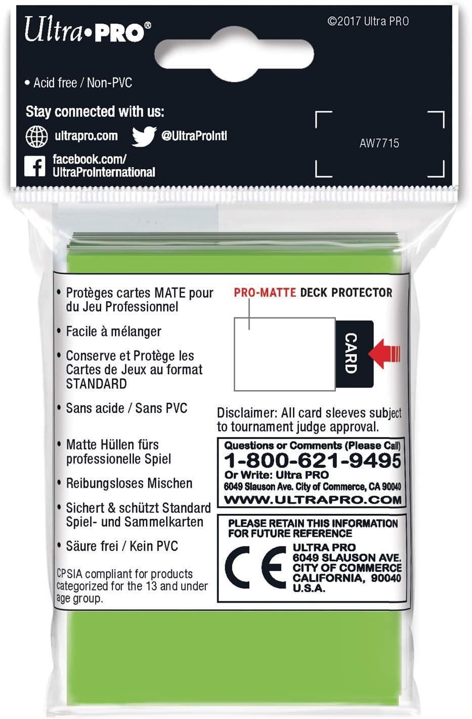 Ultra Pro Sleeves 50 d12 Card Game (Lime Green