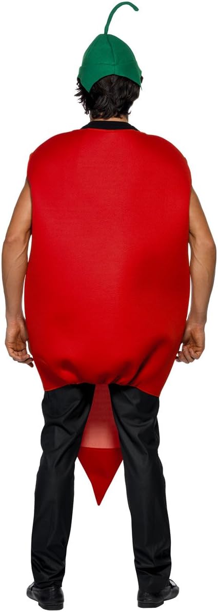 Smiffy's Men's Chilli Pepper Costume Hot Bodysuit and Hat