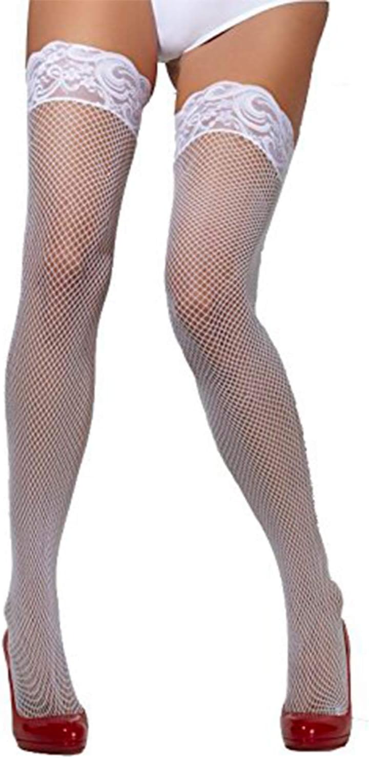 Smiffys Fishnet Hold-Ups, White