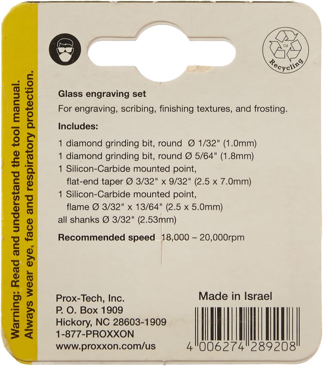 Proxxon 28920 Glass Engraving Set, 4 pcs.