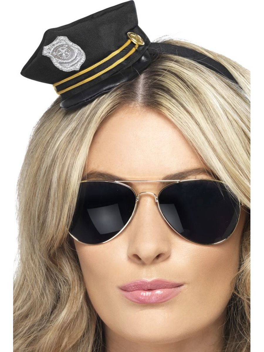 Smiffys Mini Cop Hat, Black