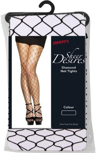 Smiffys Diamond Net Tights, Black