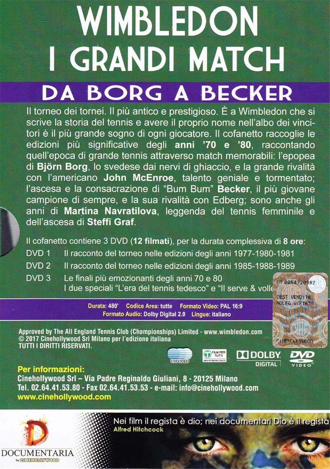 Wimbledon - I Grandi Match 1 (3 Dvd)