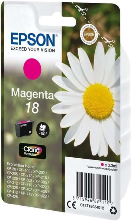 Epson 18 Magenta Daisy Genuine, Claria Home Ink Cartridge