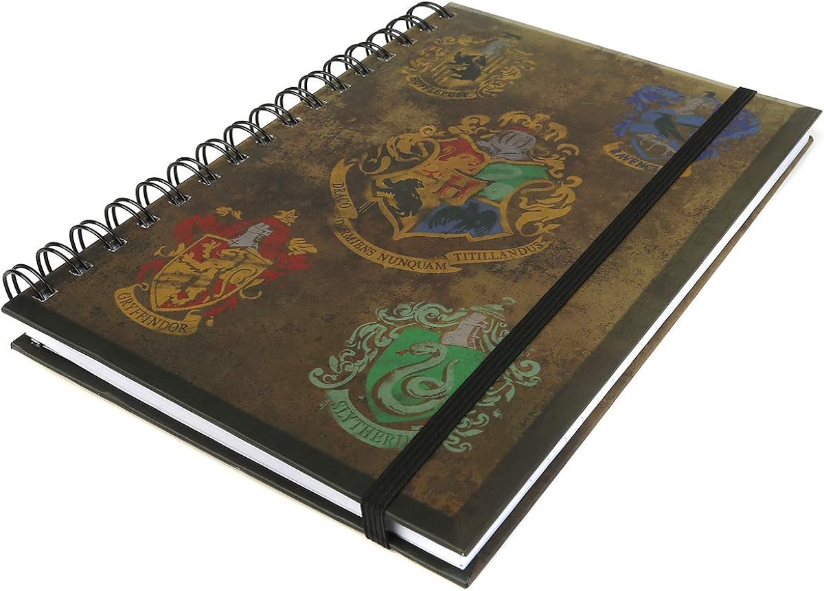 Harry Potter SR72083 Notizbuch A5 Spiralbindung mit den Wappen der Häuser von Hogwarts