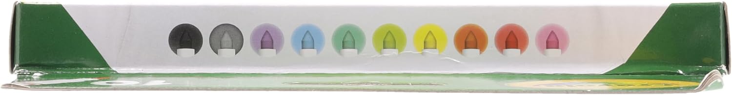 Crayola - Marqueurs pour tissu, 10 pièces, rouge, rose, orange, jaune, violet, vert clair, bleu, bleu clair, gris, noir, Pour décorer les T-shirts et les objets en tissu, 58-8633