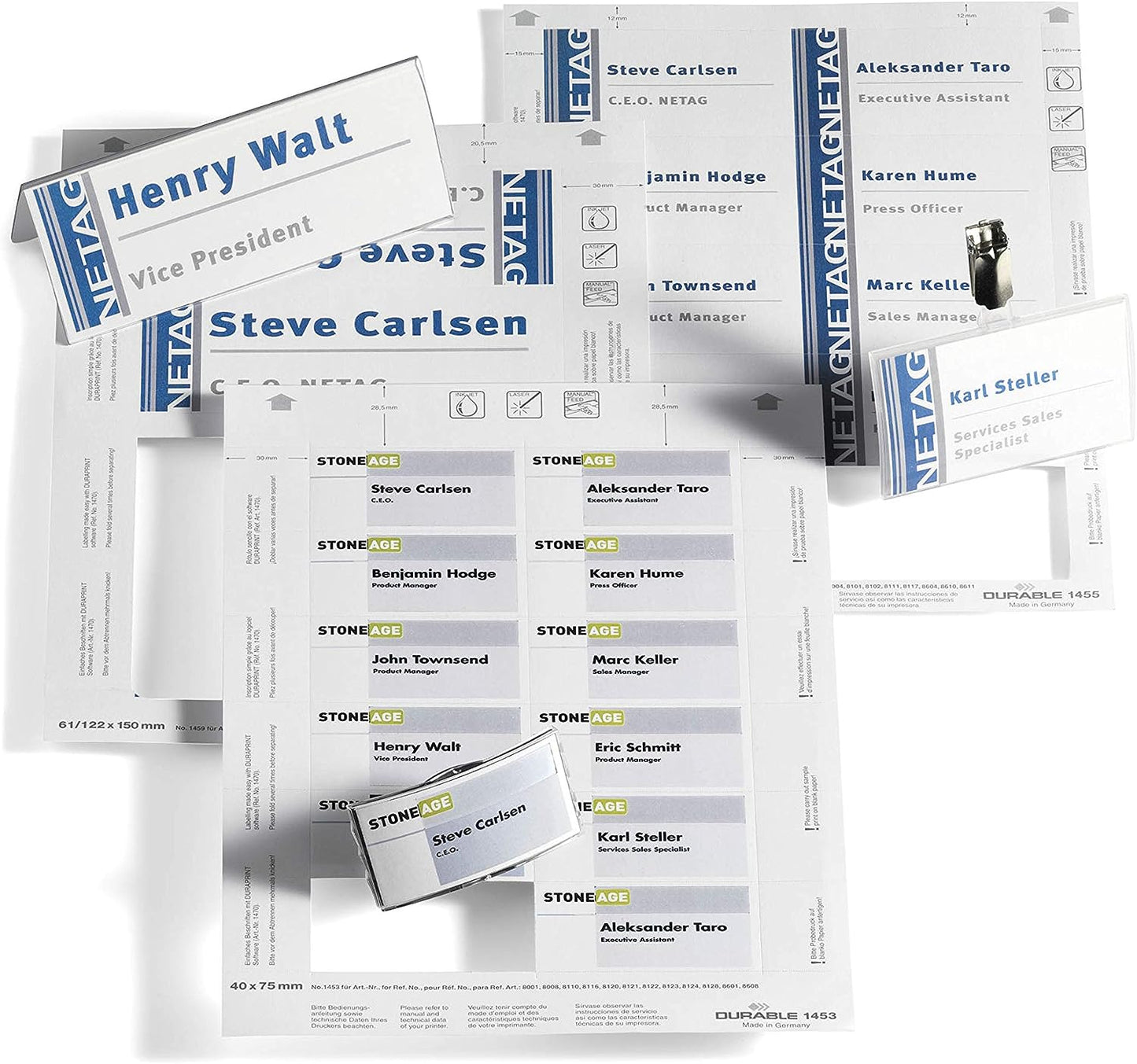 Durable BADGEMAKER Inserts A6 | Pack of 80 Inserts | PrinTable Name Badge Inserts | Create Professional Badges In Minutes
