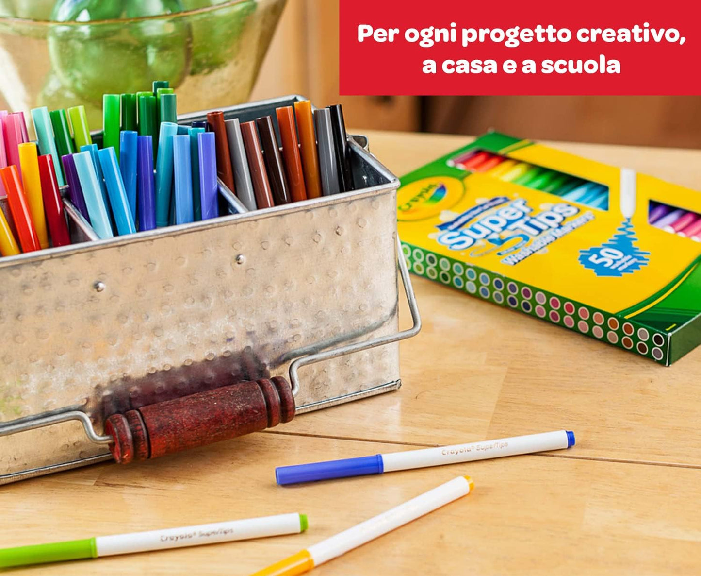 CRAYOLA Supertips Filzstifte Kinder Auswaschbar, Malstifte Set In 24 Verschiedenen Farbtönen, Ungiftige Filzstifte Mit Konischer Spitze, Bastel Set, Fasermaler Kinder, Malstifte Ab 3 Jahre