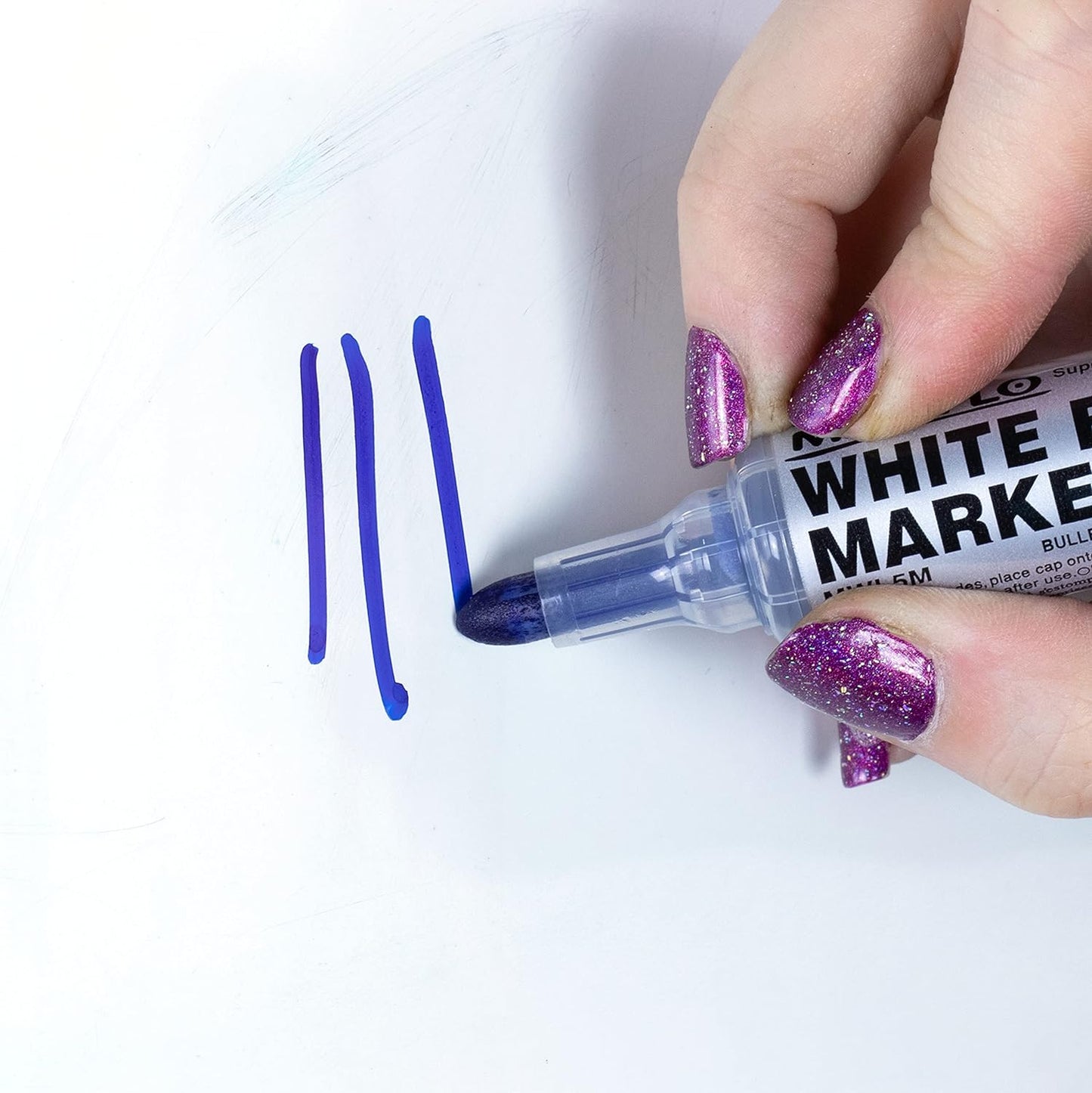 Pentel Maxiflo MWL5M-CO Drywipe Marker, Blue, Box of 12
