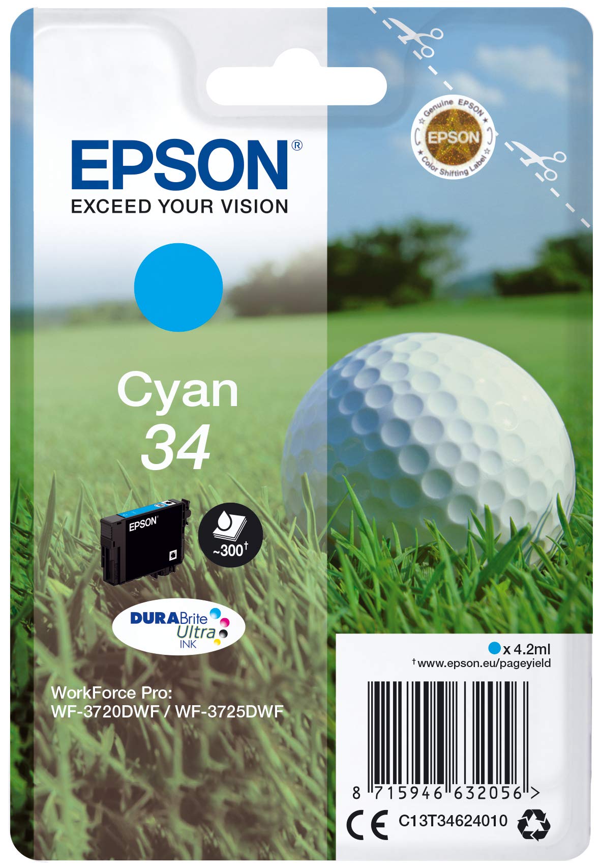 Epson Original 34 Tinte Golfball (WF-3720DWF, WF-3725DWF