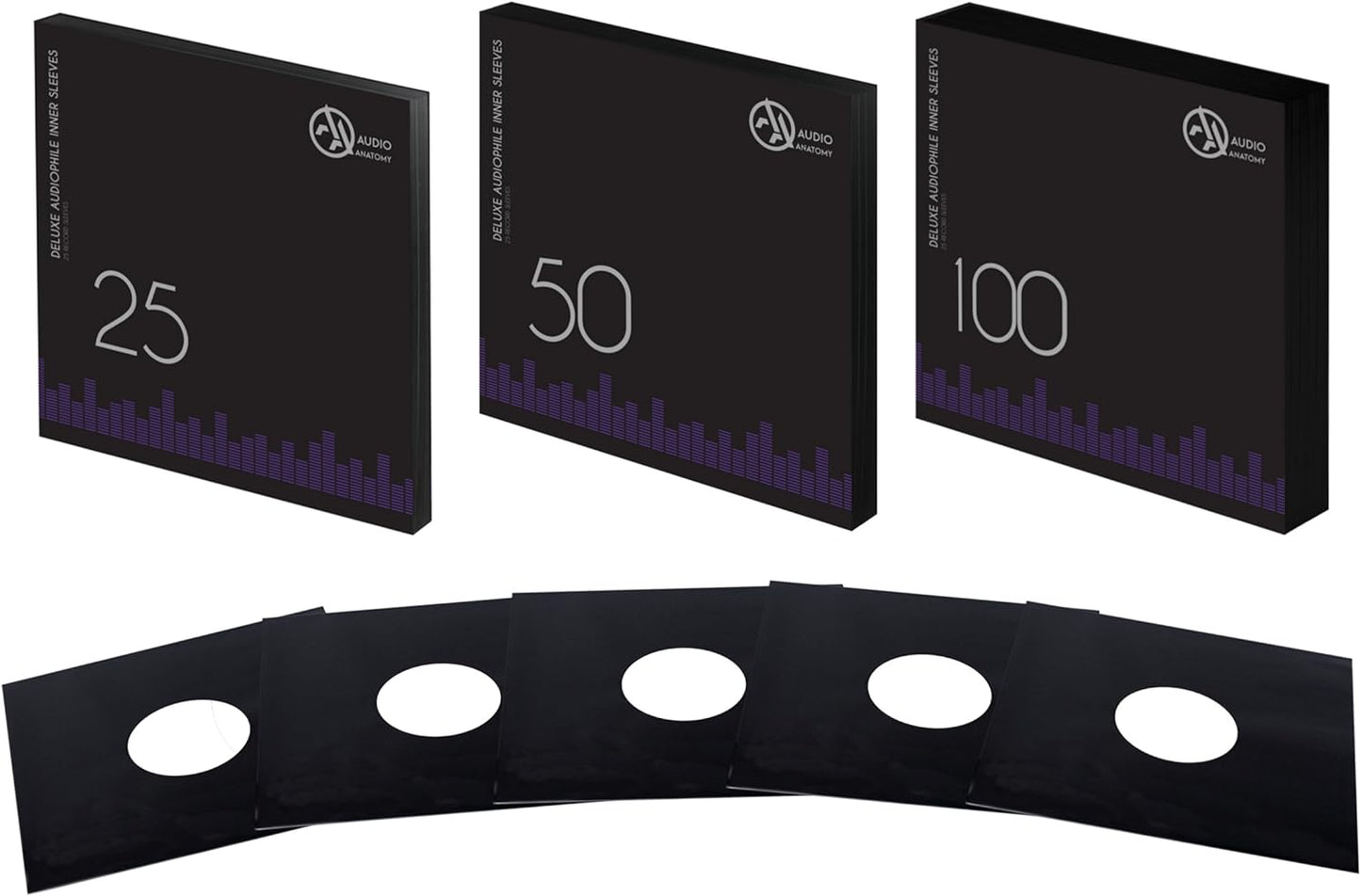 Audio Anatomy Vinyl-Inner Sleeves 12“ - black, 50 pieces