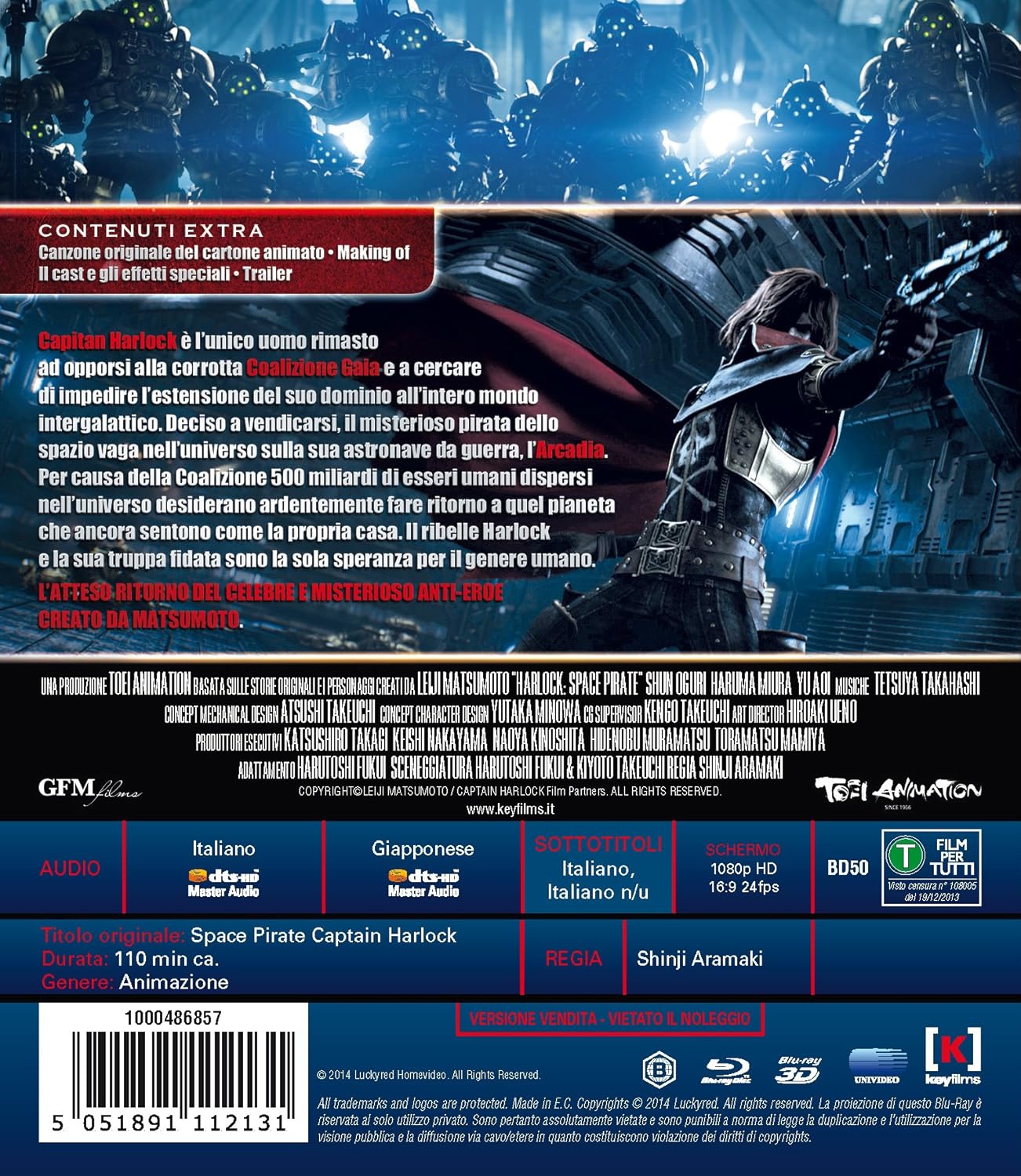 Capitan Harlock (3D);Space Pirate Captain Harlock;Capitan Harlock