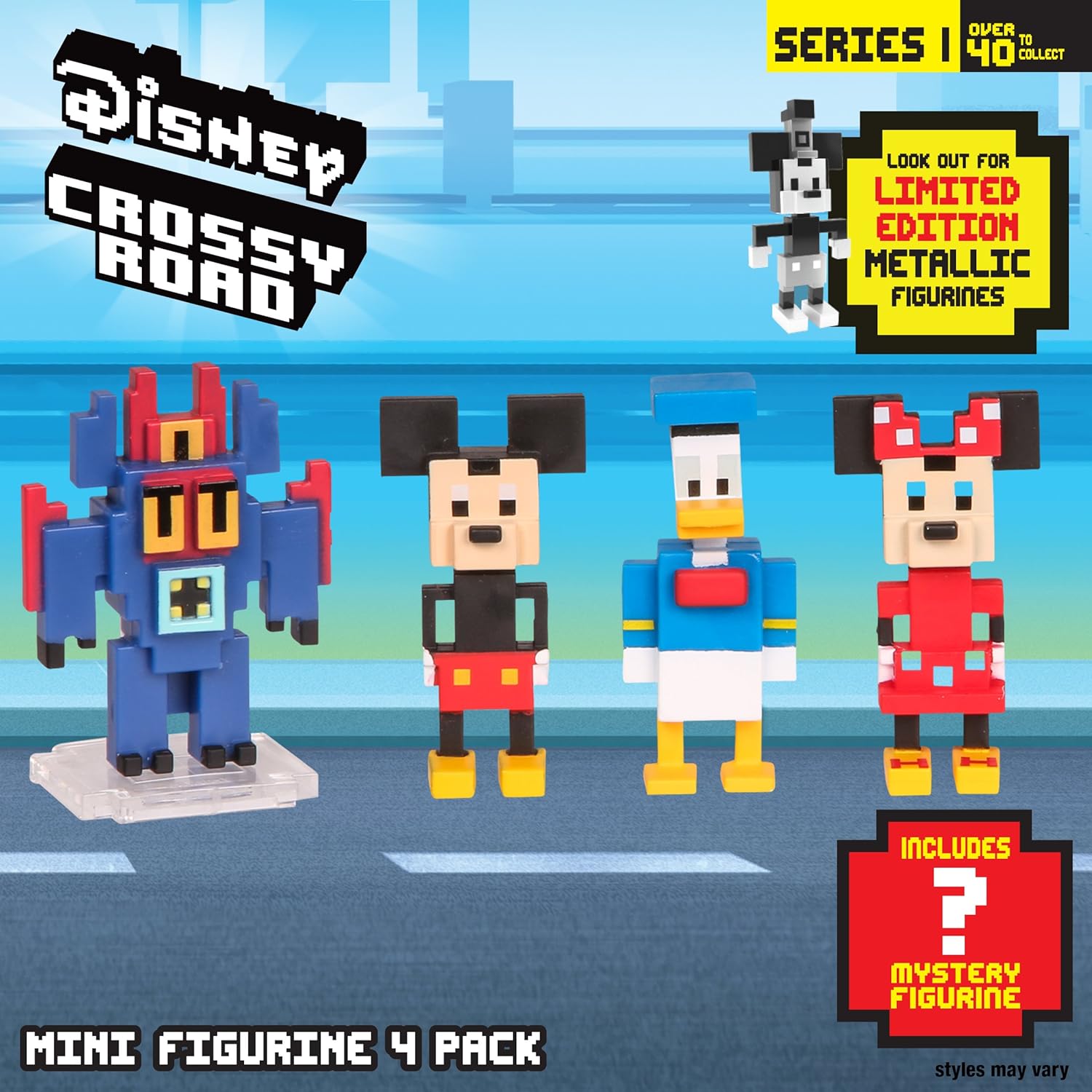 Disney Crossy Roads 71001 Crossy Roads Mini Figure 4 Pack, Multi-Colour